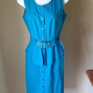 Blue sleeveless dress